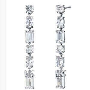 Michael Kors Premium Brilliance Sterling Silver Mixed Stone Drop Earrings